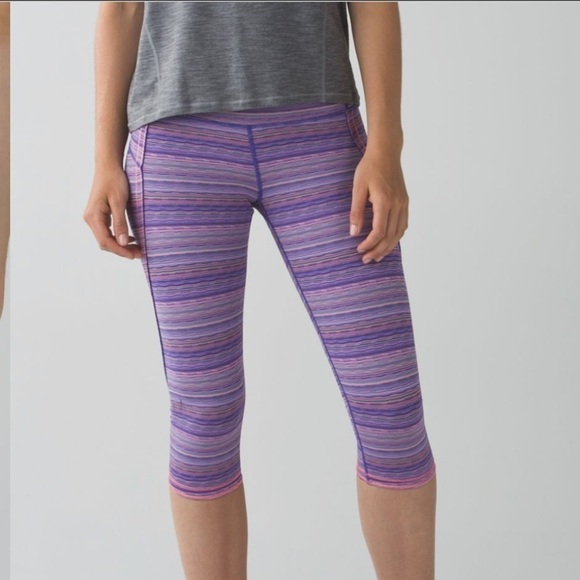 lululemon athletica Pants - Lululemon Run: Top Speed Crop Space Dye Twist Iris Flower Pink Shell size 4